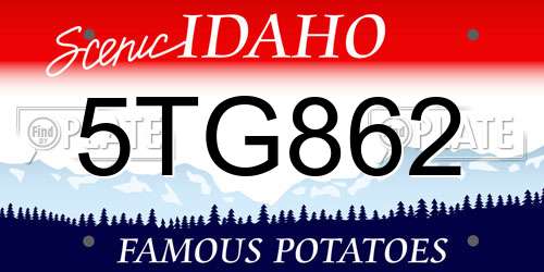 5TG862 Idaho License Plate