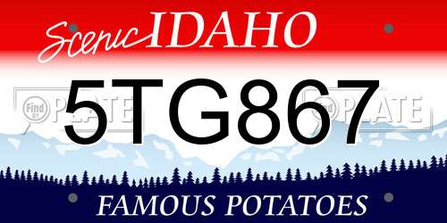 5TG867 Idaho License Plate