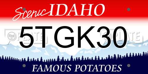 5TGK30 Idaho License Plate