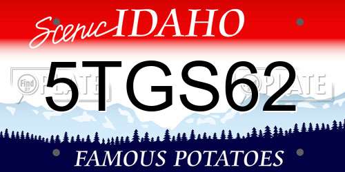 5TGS62 Idaho License Plate