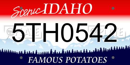 5TH0542 Idaho License Plate