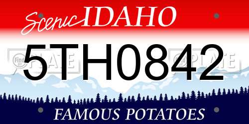 5TH0842 Idaho License Plate