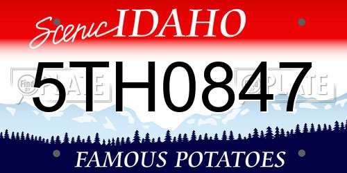 5TH0847 Idaho License Plate