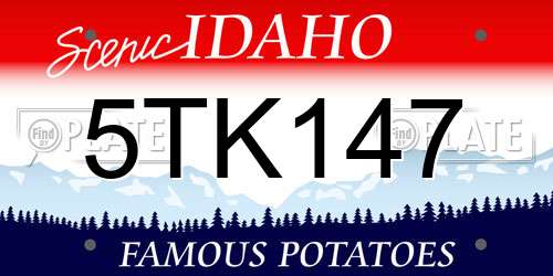 5TK147 Idaho License Plate