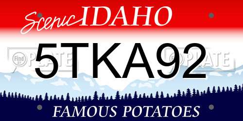 5TKA92 Idaho License Plate
