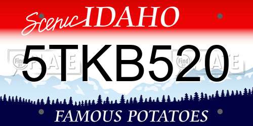 5TKB520 Idaho License Plate