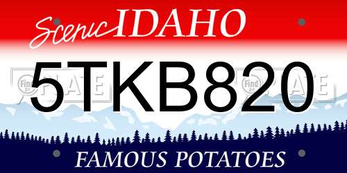5TKB820 Idaho License Plate