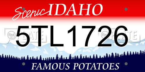 5TL1726 Idaho License Plate