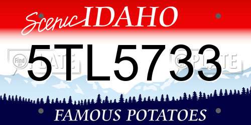 5TL5733 Idaho License Plate