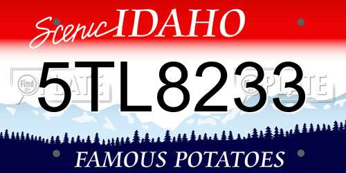 5TL8233 Idaho License Plate