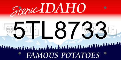5TL8733 Idaho License Plate