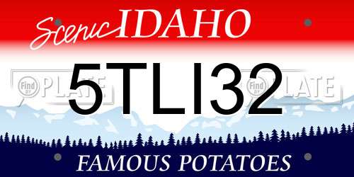 5TLI32 Idaho License Plate