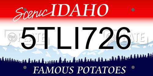 5TLI726 Idaho License Plate