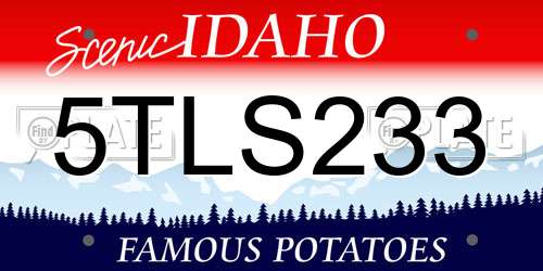 5TLS233 Idaho License Plate