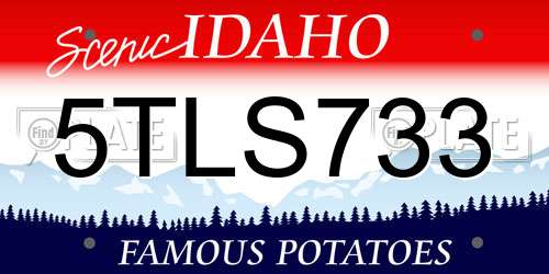 5TLS733 Idaho License Plate