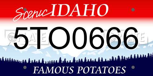 5TO0666 Idaho License Plate