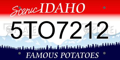 5TO7212 Idaho License Plate