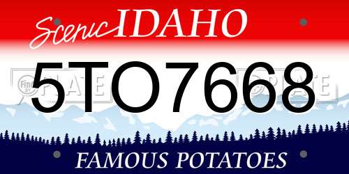 5TO7668 Idaho License Plate