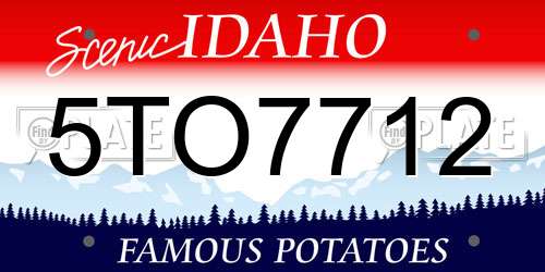 5TO7712 Idaho License Plate