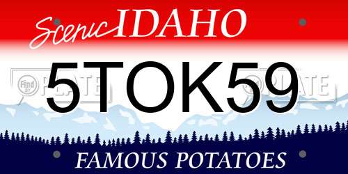 5TOK59 Idaho License Plate