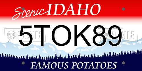 5TOK89 Idaho License Plate