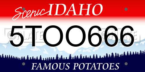 5TOO666 Idaho License Plate