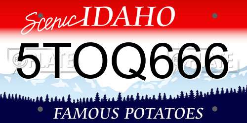 5TOQ666 Idaho License Plate