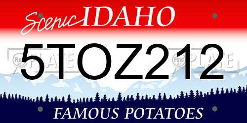 5TOZ212 Idaho License Plate