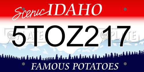 5TOZ217 Idaho License Plate