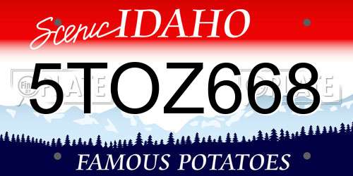 5TOZ668 Idaho License Plate