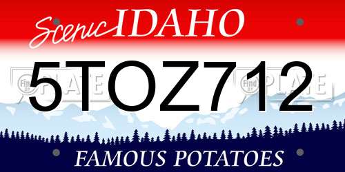 5TOZ712 Idaho License Plate