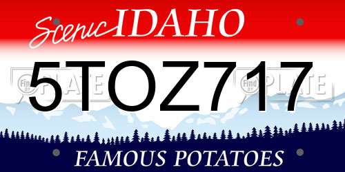 5TOZ717 Idaho License Plate