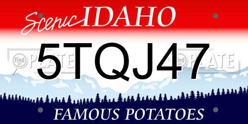 5TQJ47 Idaho License Plate