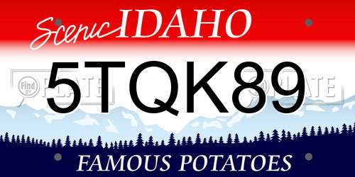 5TQK89 Idaho License Plate