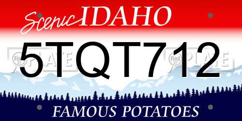 5TQT712 Idaho License Plate