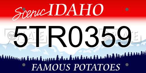 5TR0359 Idaho License Plate