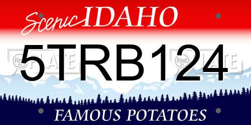 5TRB124 Idaho License Plate
