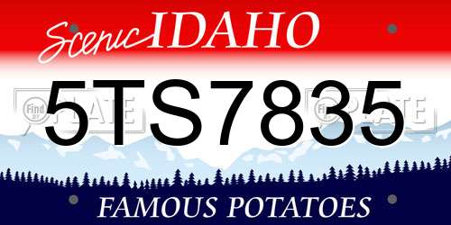 5TS7835 Idaho License Plate