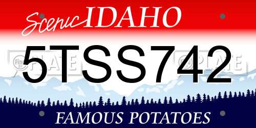 5TSS742 Idaho License Plate