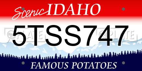 5TSS747 Idaho License Plate