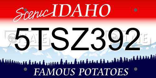 5TSZ392 Idaho License Plate