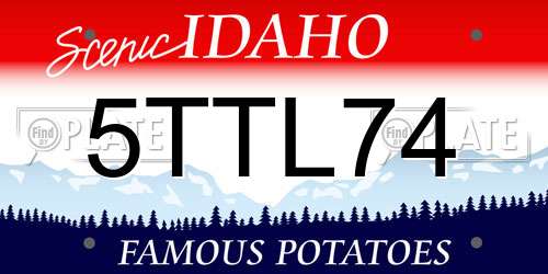 5TTL74 Idaho License Plate
