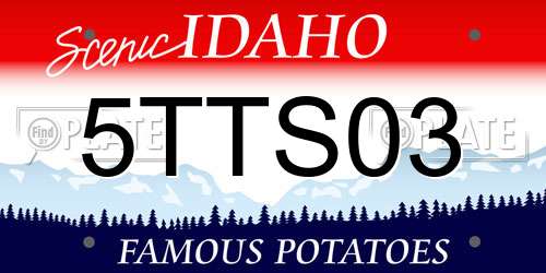 5TTS03 Idaho License Plate