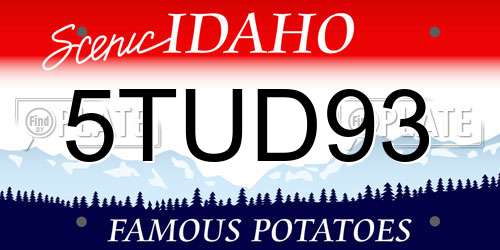 5TUD93 Idaho License Plate