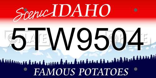 5TW9504 Idaho License Plate
