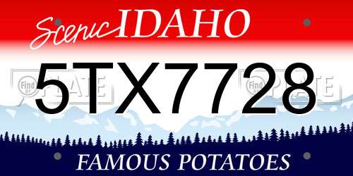 5TX7728 Idaho License Plate