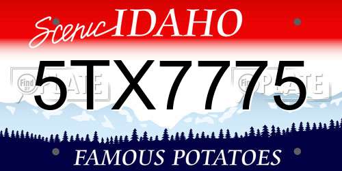 5TX7775 Idaho License Plate