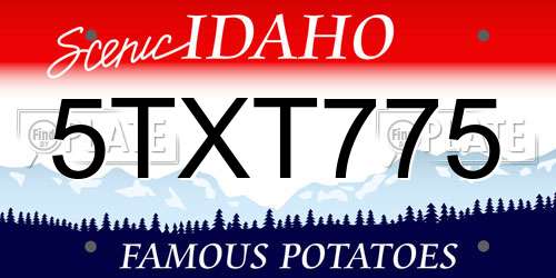 5TXT775 Idaho License Plate