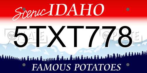 5TXT778 Idaho License Plate