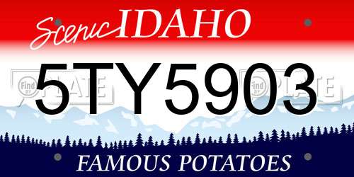 5TY5903 Idaho License Plate